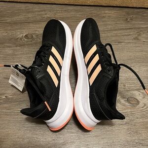 New Adidas Runfalcon EE6932 Black Pink Running Shoes Lace Up Low Top Women
